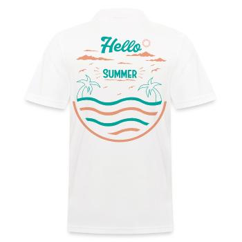 Sommerliches Palmen Strand Design - Männer Poloshirt - Weiß - Hinten - Kai (181cm)