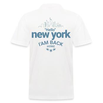 Hallo New York, ich bin wieder zu Hause Design - Männer Poloshirt - Weiß - Hinten - Kai (181cm)