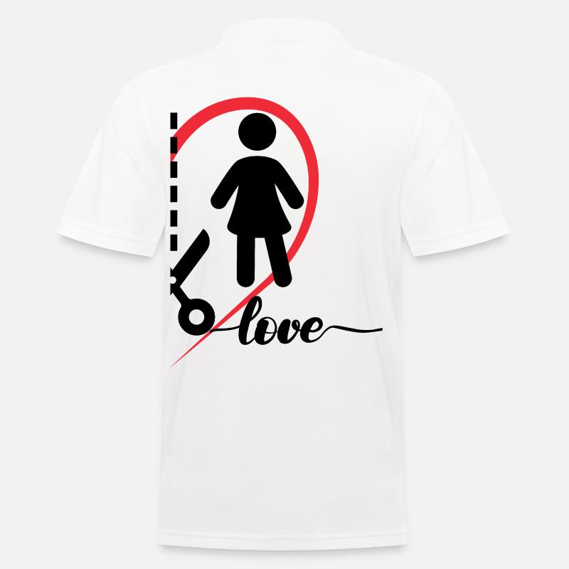 Una donna con un cuore e la metà destra dell'iscrizione - Polo da uomo - bianco
