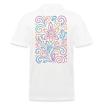 Motif floral lumineux aux couleurs fluo - Polo Homme - blanc - Dos - Kai (181cm)