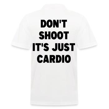 Don't Shoot It's Just Cardio - Men's Polo Shirt - white - Back - Kai (181cm)