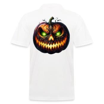 Neon Ember Pumpkin Face - Men's Polo Shirt - white - Back - Kai (181cm)