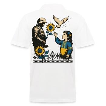 Hoffnung im Kriegsnebel - Männer Poloshirt - Weiß - Hinten - Kai (181cm)
