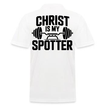 Christus ist mein Spotter - Männer Poloshirt - Weiß - Hinten - Kai (181cm)