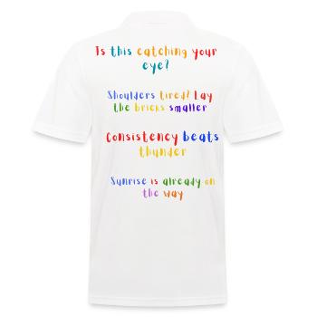 Catching Your Eye Rainbow Quote - Men's Polo Shirt - white - Back - Kai (181cm)