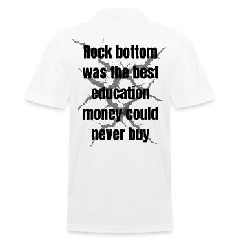 Rock bottom design - Men's Polo Shirt - white - Back - Kai (181cm)