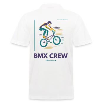 T-shirt ras du cou BMX | Conception de la division des rues - Polo Homme - blanc - Dos - Kai (181cm)