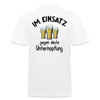 Beer slogan In action against acute underhopping - Men's Polo Shirt - white - Back - Kai (181cm)