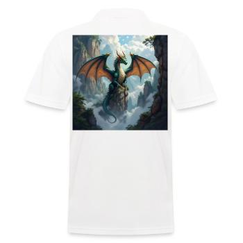 La Couronne du Dragon au-dessus des Falaises Brumeuses - Polo Homme - blanc - Dos - Kai (181cm)