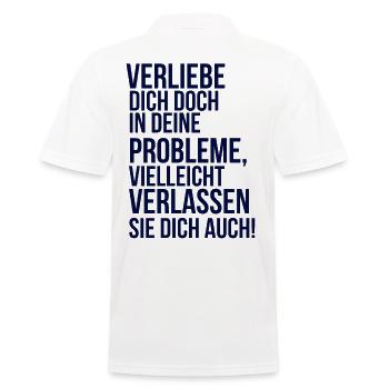  about going wild - verliebe dich in deine Problem - Männer Poloshirt - Weiß - Hinten - Kai (181cm)
