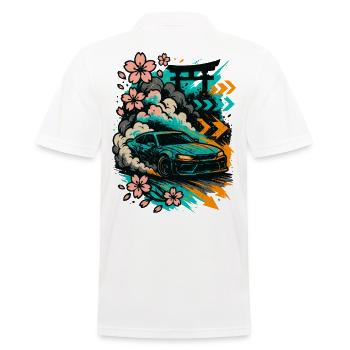 JDM Driftcar, Sakura Smoke, style japonais - Polo Homme - blanc - Dos - Kai (181cm)