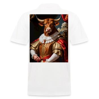 Majestic bull – king of the Baroque - Men's Polo Shirt - white - Back - Kai (181cm)