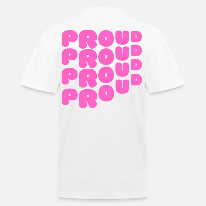 Pride / CSD / LGBTQ+ Design "PROUD" - Männer Poloshirt - Weiß