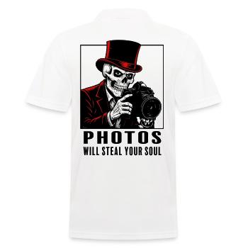 photos_steal_soul_black - Männer Poloshirt - Weiß - Hinten - Kai (181cm)