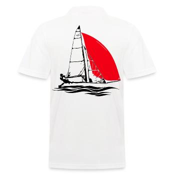 29er Jugend Segelboot Segeljolle Regatta segeln - Männer Poloshirt - Weiß - Hinten - Kai (181cm)