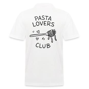 Pasta Lovers Club Minimal Food Statement - Men's Polo Shirt - white - Back - Kai (181cm)