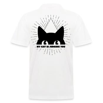 MON CHAT TE JUGE - Polo Homme - blanc - Dos - Kai (181cm)