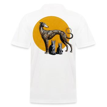 Galgo & Cats Street Art - Rough - Men's Polo Shirt - white - Back - Kai (181cm)