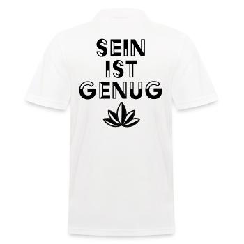 Être suffit – Esthétique minimaliste du cannabis - Polo Homme - blanc - Dos - Kai (181cm)