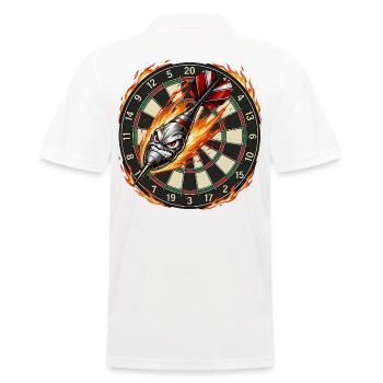 Flame arrow meets dartboard - Men's Polo Shirt - white - Back - Kai (181cm)