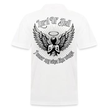 Lord of Hell Wings Halo - Männer Poloshirt - Weiß - Hinten - Kai (181cm)