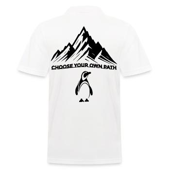 Silhouette minimaliste du pingouin - Polo Homme - blanc - Dos - Kai (181cm)