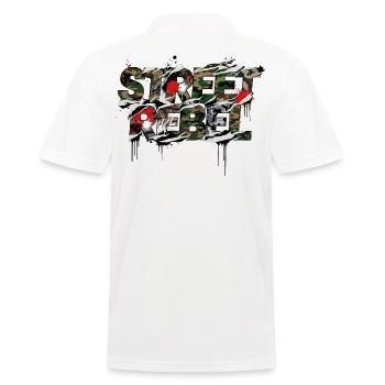 Street Rebel Tuning Szene Design - Männer Poloshirt - Weiß - Hinten - Kai (181cm)