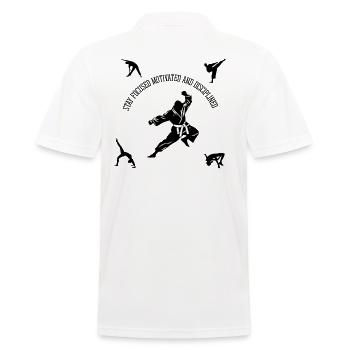 Fitness Combat - Men's Polo Shirt - white - Back - Kai (181cm)