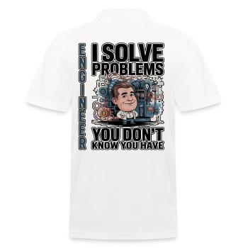 Ingenieur – Für leichte Hintergründe - Männer Poloshirt - Weiß - Hinten - Kai (181cm)