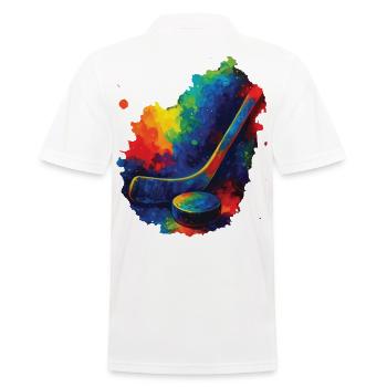 Crosse de Hockey Multicolore Style Aquarelle - Polo Homme - blanc - Dos - Kai (181cm)