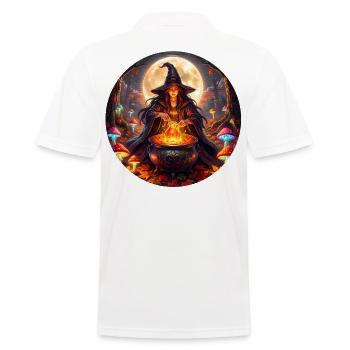 Moonlit Witch's Cauldron - Men's Polo Shirt - white - Back - Kai (181cm)