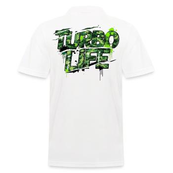 Motif de camouflage Turbo Life pour hommes et vis - Polo Homme - blanc - Dos - Kai (181cm)