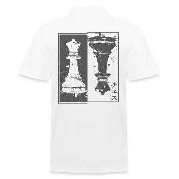 Chess Piece Lady Vintage Japanese Design - Men's Polo Shirt - white - Back - Kai (181cm)