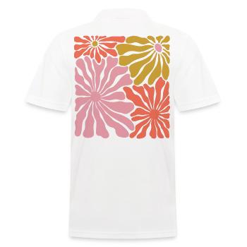 Spring Blossoms Pop Art Pattern - Men's Polo Shirt - white - Back - Kai (181cm)
