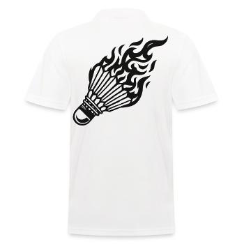 Flame Shuttlecock - Men's Polo Shirt - white - Back - Kai (181cm)