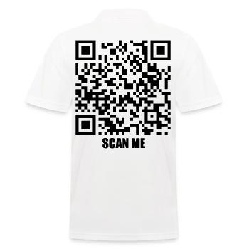 Quote Message – Kiss Me - Männer Poloshirt - Weiß - Hinten - Kai (181cm)