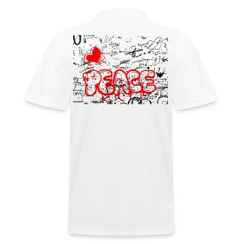 Pense Graffiti Herz Rot - Männer Poloshirt - Weiß - Hinten - Kai (181cm)