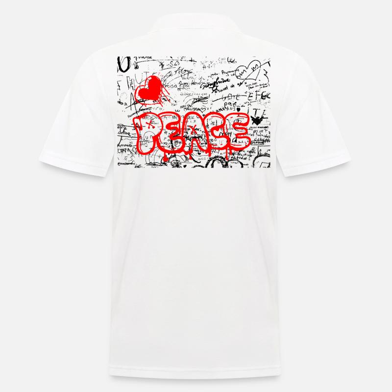Frais Graffiti Heart Red - Polo Homme - blanc