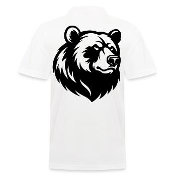 Angry Bear Head - Men's Polo Shirt - white - Back - Kai (181cm)