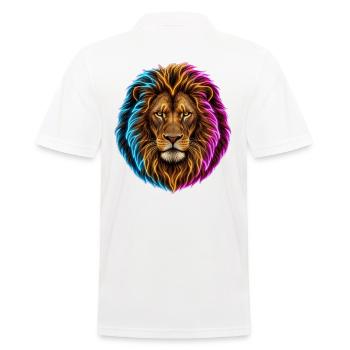 Leon Neon Cyberpunk Streetwear Hoodie - Men's Polo Shirt - white - Back - Kai (181cm)