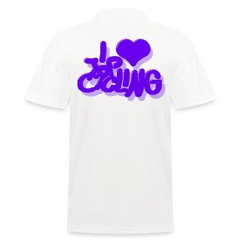 I_love_Cycling_Lila - Männer Poloshirt - Weiß - Hinten - Kai (181cm)