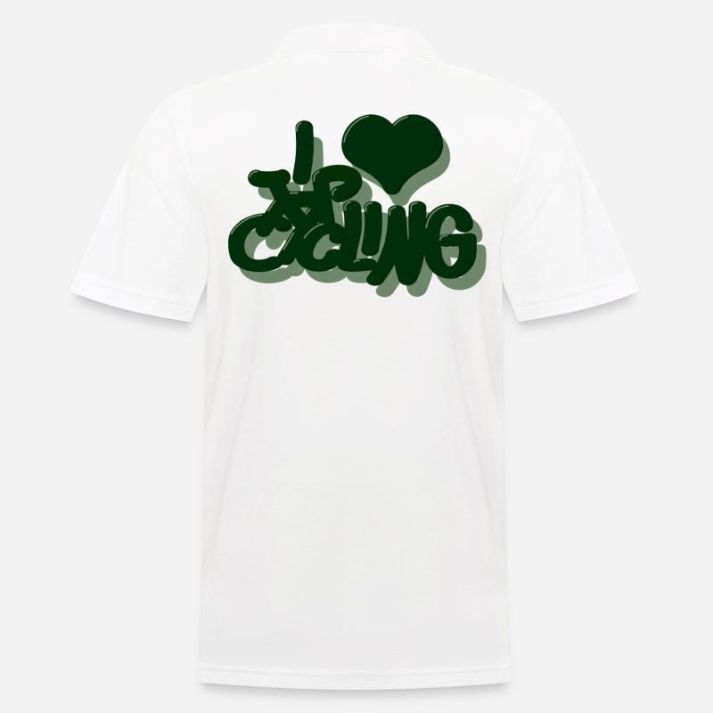 I_love_Cycling_dunkelgrun - Männer Poloshirt - Weiß