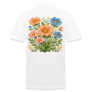 Bouquet coloré de fleurs sauvages avec des fleurs papillon - Polo Homme - blanc - Dos - Kai (181cm)