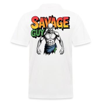 Hardcore Fitness - Polo Homme - blanc - Dos - Kai (181cm)