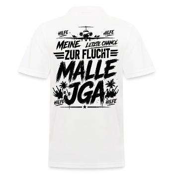 Malle JGA 2026 Meine letzte Chance zur Flucht  - Männer Poloshirt - Weiß - Hinten - Kai (181cm)