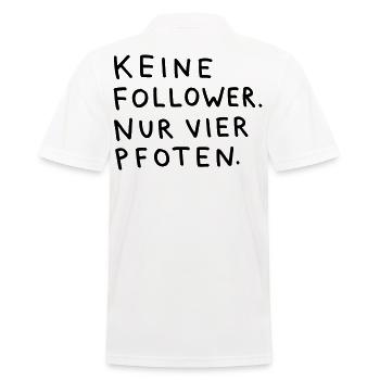 Keine Follower, nur vier Pfoten – Spruch "Hund" - Männer Poloshirt - Weiß - Hinten - Kai (181cm)