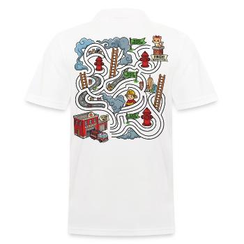 Scène d’incendie dans le labyrinthe de sauvetage - Polo Homme - blanc - Dos - Kai (181cm)