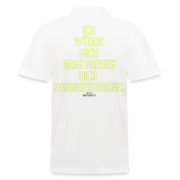 Ich Würde Mich Gern Freuen Wiedersehen - Männer Poloshirt - Weiß - Hinten - Kai (181cm)