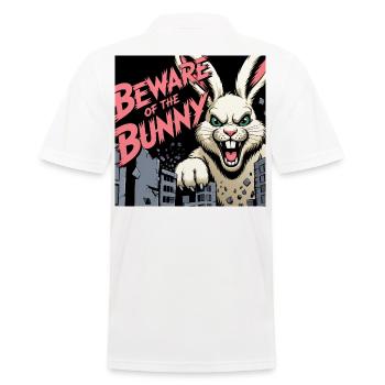 Beware of the Bunny - Männer Poloshirt - Weiß - Hinten - Kai (181cm)