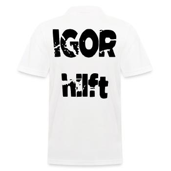 Igor helps - Men's Polo Shirt - white - Back - Kai (181cm)